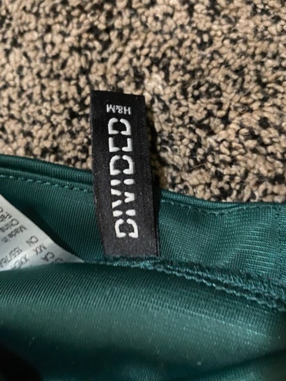 H&M Dark Teal Satin-Look Top with Branded Tag - Picture 2 of 4